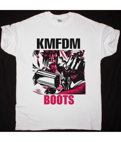 KMFDM BOOTS NEW WHITE T SHIRT