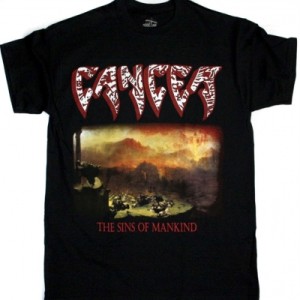 CANCER THE SINS OF MANKIND '93  NEW BLACK T-SHIRT