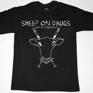 SHEEP ON DRUGS BAD BUNCH  NEW BLACK T-SHIRT