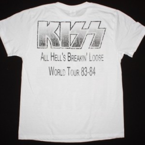 KISS ALL HELL'S BREAKIN'LOOSE WORLD TOUR NEW WHITE T-SHIRT