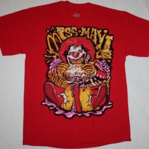 MISS MAY I CLOWN MAD RONALD SLIM BURGER  NEW RED T-SHIRT