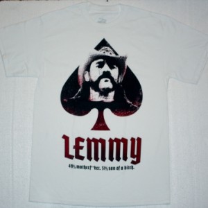 LEMMY MOTORHEAD ACE OF SPADES  NEW WHITE T-SHIRT