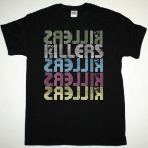 THE KILLERS 5 LOGOS NEW BLACK T-SHIRT