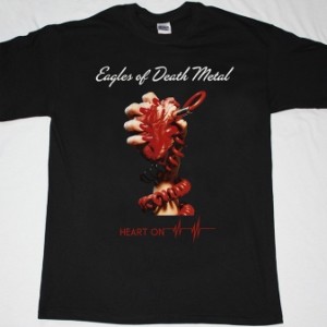 EAGLES OF DEATH METAL HEART ON NEW BLACK T-SHIRT
