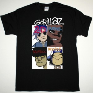GORILLAZ FACES NEW BLACK T SHIRT