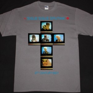 SIGUE SIGUE SPUTNIK 21ST CENTURY BOY NEW GREY CHARCOAL T-SHIRT