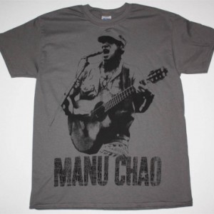 MANU CHAO EN VIVO JUMBO PRINT NEW GREY CHARCOAL  T-SHIRT