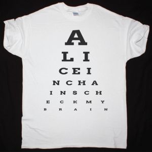 ALICE IN CHAINS EYE CHART (CHECK MY BRAIN) NEW WHITE T SHIRT