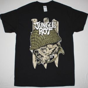JUNGLE ROT SKULL NEW BLACK T SHIRT