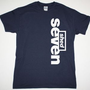 SHED SEVEN LOGO SHIRT NEW NAVY T SHIRT