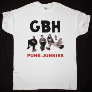 GBH PUNK JUNKIES NEW WHITE T SHIRT