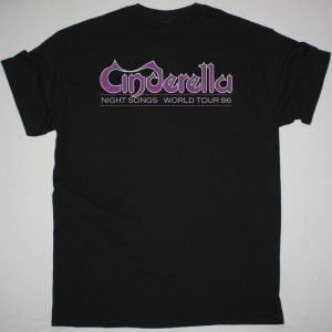 CINDERELLA BAND NEW BLACK T-SHIRT
