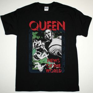 QUEEN NEWS OF THE WORLD 1977 NEW BLACK T-SHIRT