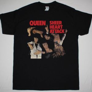 QUEEN SHEER HEART ATTACK 1974 NEW BLACK T-SHIRT