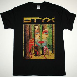 STYX THE GRAND ILLUSION 1977 NEW BLACK  T-SHIRT
