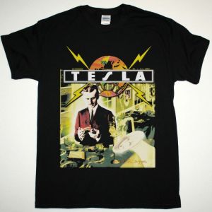TESLA PSYCHOTIC SUPPER NEW BLACK T-SHIRT