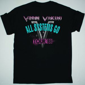 VINNIE VINCENT INVASION ALL SYSTEMS GO NEW BLACK T SHIRT