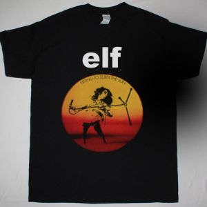 ELF TRYING TO BURN THE SUN 1975 NEW BLACK T SHIRT