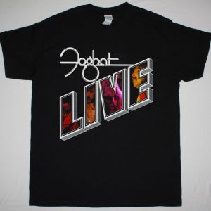 FOGHAT LIVE 1977 NEW BLACK T SHIRT