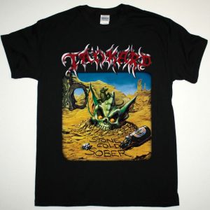 TANKARD STONE COLD SOBER NEW BLACK T-SHIRT