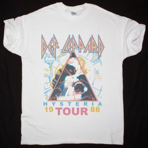 DEF LEPPARD HYSTERIA TOUR 1988 NEW WHITE T SHIRT