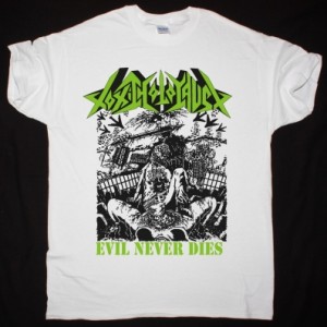 TOXIC HOLOCAUST EVIL NEVER DIES NEW WHITE T SHIRT