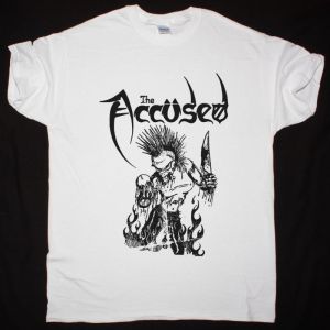 THE ACCUSED MORE FUN THAN A OPEN CASKET FUNERAL NEW WHITE T SHIRT