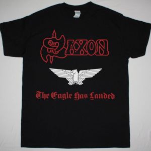 SAXON THE EAGLE HAS LANDED 1982 NEW BLACK T SHIRT