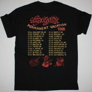 AEROSMITH PERMANENT VACATION TOUR NEW BLACK TSHIRT
