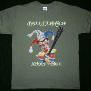 BRUCE DICKINSON ACCIDENT AT BIRTH NEW KAKHI T SHIRT