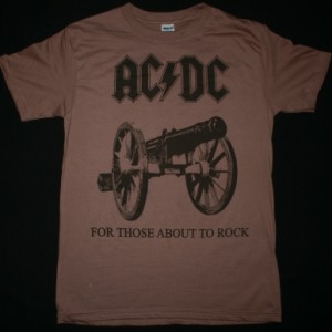 AC DC FOR THOSE ABOUT TO ROCK'81 AC/DC NEW CHESTNUT COLOUR T-SHIRT