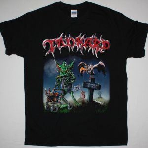 TANKARD ONE FOOT IN THE GRAVE NEW BLACK T-SHIRT