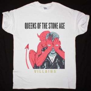 QUEENS OF THE STONE AGE VILLAINS NEW WHITE T-SHIRT