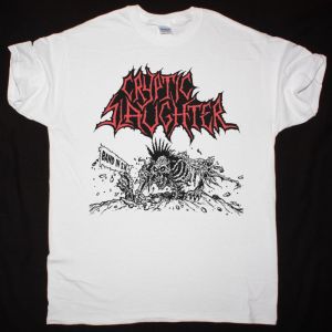 CRYPTIC SLAUGHTER BAND IN S.M. NEW WHITE T-SHIRT
