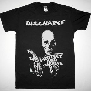 DISCHARGE PROTECT AND SURVIVE NEW BLACK T SHIRT