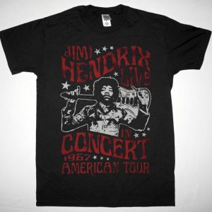 JIMI HENDRIX CONCERT 1967 NEW BLACK T SHIRT