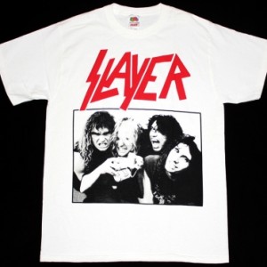 SLAYER BAND CLASSIC LINE UP NEW WHITE T-SHIRT
