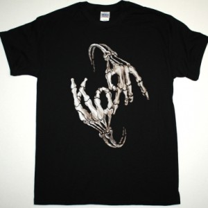 KORN SKELETON FINGERS LOGO NEW BLACK T-SHIRT