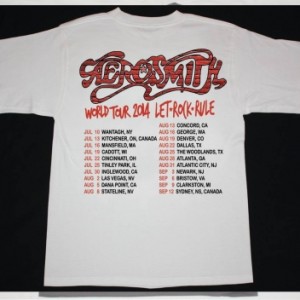 AEROSMITH LET ROCK RULE TOUR 2014 NEW WHITE T-SHIRT