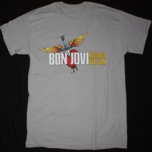 BON JOVI BECAUSE WE CAN THE TOUR EUROPE 2013 NEW LIGHT GREY T SHIRT