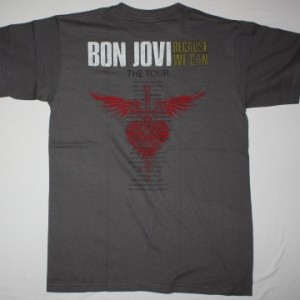 BON JOVI BECAUSE WE CAN THE TOUR EUROPE 2013 NEW GREY T SHIRT
