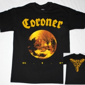 CORONER R.I.P. '87 NEW BLACK T-SHIRT