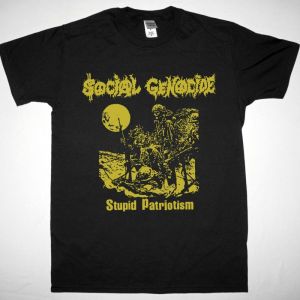 SOCIAL GENOCIDE  STUPID PATRIOTISM NEW BLACK T-SHIRT