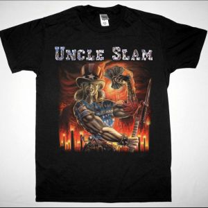 UNCLE SLAM SAY UNCLE 1988 NEW BLACK T-SHIRT
