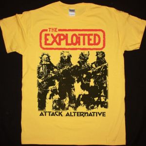 THE EXPLOITED ATTACK ALTERNATIVE NEW YELLOW T SHIRT