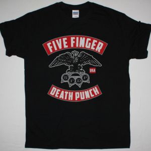 FIVE FINGER DEATH PUNCH EAGLE KNUCKLE NEW BLACK T-SHIRT