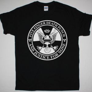 FIVE FINGER DEATH PUNCH AND JUSTICE FOR NONE NEW BLACK T-SHIRT