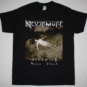NEVERMORE DREAMING NEON BLACK NEW BLACK T-SHIRT