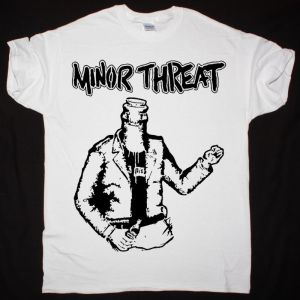 MINOR THREAT BOOTLEMAN WHITE NEW WHITE T SHIRT