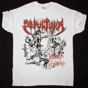 SEPULTURA MORBID VISIONS NEW WHITE T SHIRT